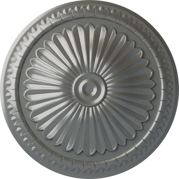 Ekena Millwork Alexa Ceiling Medallion (Fits Canopies up to 3"), Hand-Painted Silver, 15"OD x 1 3/4"P CM14AXSLS - main